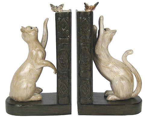 Resin Cat Bookends